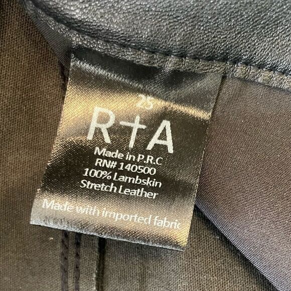 EUC RtA 100% Lamb Leather Pants Cropped Button Sz. 25 - Picture 6 of 7